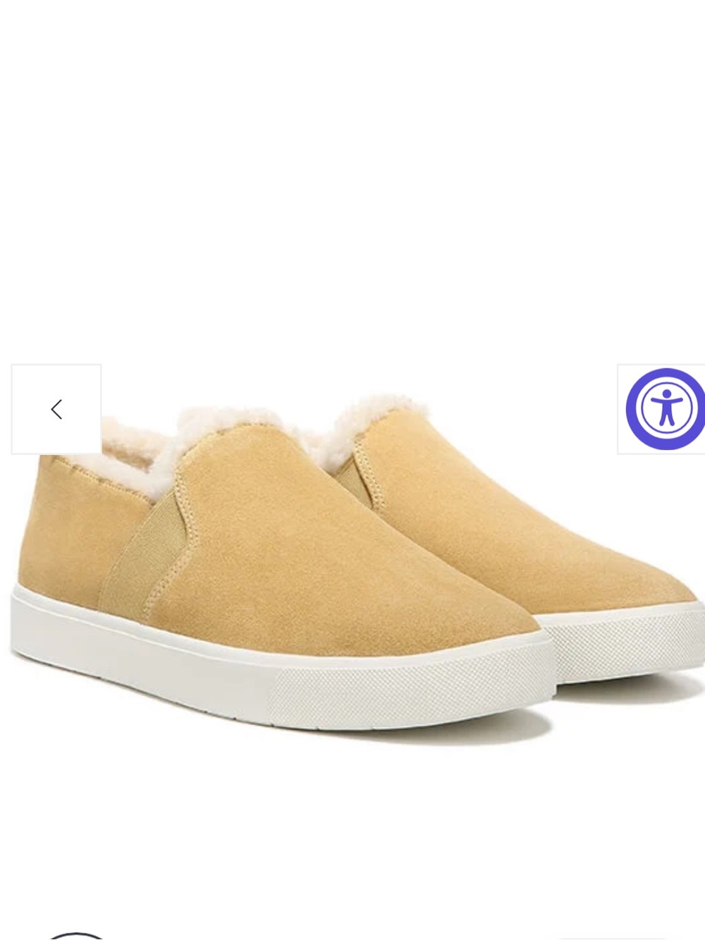 Vince Slip-On Suede Sneakers with Shearling Lining - Beige/Tan